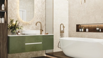Настенная плитка ALMA ceramica Гарден орнамент беж300*900
