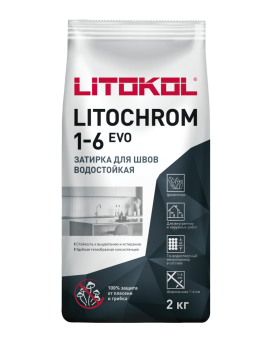 Затирка цем. LITOCHROM EVO 1-6 LE105 серебристо-серый 2кг